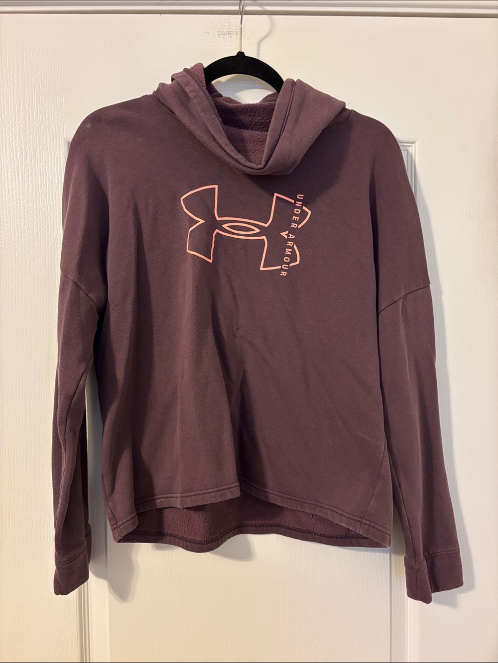 Under Armour Women's Mauve Hoodie with Light Pink Logo
